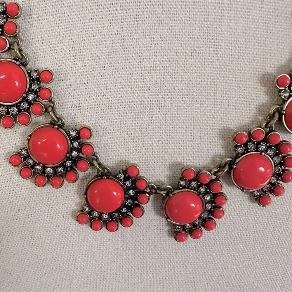 J Crew coral necklace Western Southwestern Coastal Cowgirl Costume Jewelry